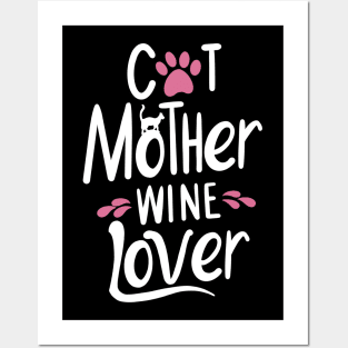 Cat Mother Wine Lover Posters and Art